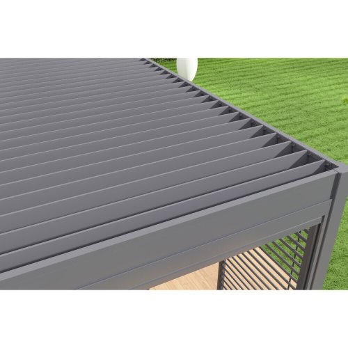 Bioklimatická pergola INTRO PLUS 4x3 m, hliník - do stěny