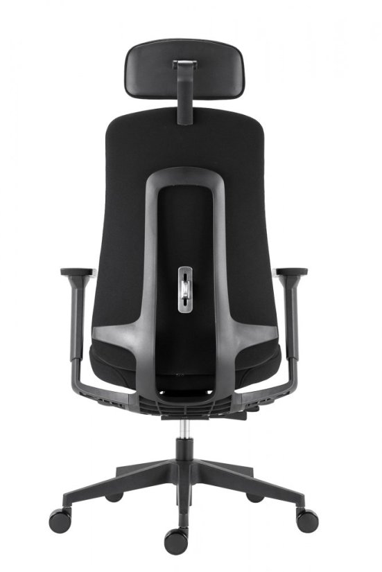Kancelárska ergonomická stolička FARRELL — látka, čierna, nosnosť 130 kg