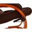 Relaxační polohovatelné křeslo s podnožkou RYAN — PU kůže, dřevo, tmavohnědá, nosnost 150 kg