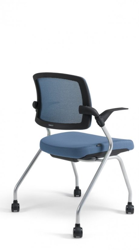 Konferenčná stolička na kolieskach Bestuhl U20 BLACK — viac farieb, stohovateľná - Farebné prevedenie U20 BLACK: Červená