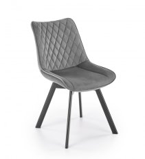 Jedálenská stolička MIRAK — kov, látka, sivá