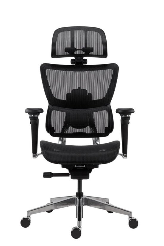 Kancelárska ergonomická stolička FIERO - sieť, čierna, nosnosť 150 kg