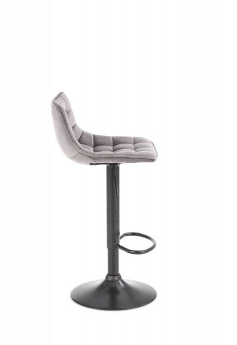 Barová židle DREY – kov, látka, šedá