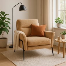 Štýlové a pohodlné kreslo ALBERTO v béžovej farbe