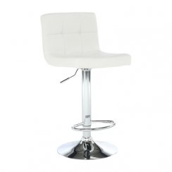 Barová židle KANDY NEW — ekokůže bílá/chrom