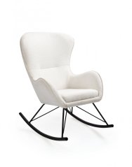 Houpací křeslo LIBERTO 3 — látka, bílá Halmar