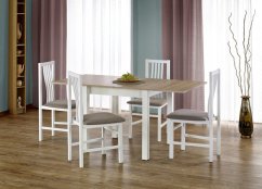 Jídelní rozkládací stůl GRACJAN - 80x80+80, MDF, dub sonoma/bílá Halmar