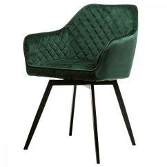 Jídelní otočné křesílko YELD — kov, látka, zelená Autronic