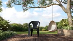 MARINA plastové křeslo - grafit