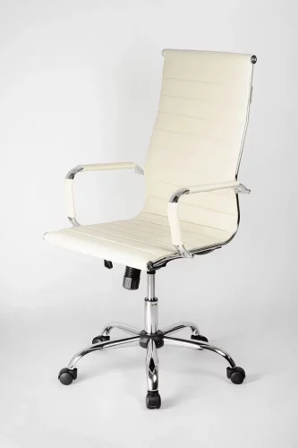 Otočná kancelářská židle DELUXE Plus — ekokůže, krémová