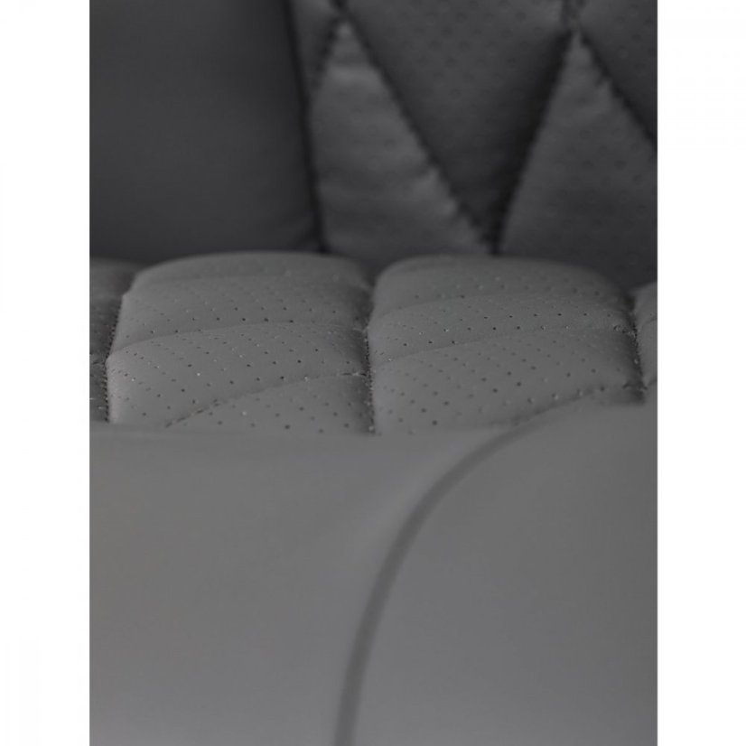 Kancelárske kreslo CYRUS — kov, ekokoža, siva