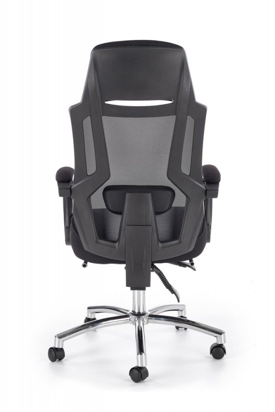 Kancelárske kreslo s podnožkou FREEMAN – látka, sieť, čierna / šedá