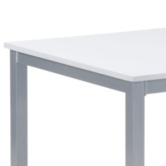 Jídelní stůl TOMSO – 110x70 cm, MDF bílá / šedý lak Autronic