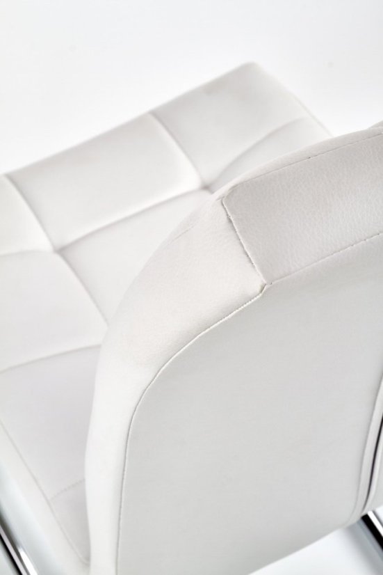 Jedálenská stolička POLY – kov, eko koža biela