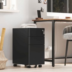 Pohyblivý kancelársky kontajner STAL – kov, cierna, 3 zásuvky Autronic