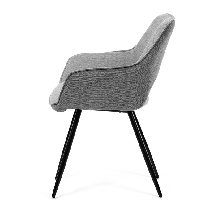Jedálenská stolička BONY - strieborno-sivá látka, čierny kov