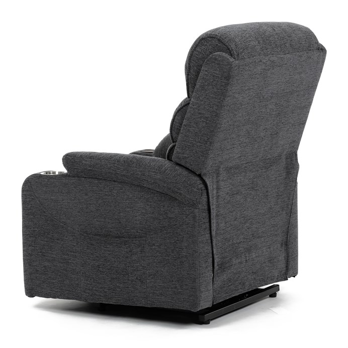 Relaxační křeslo s elektrickým polohováním HOMER - látka, šedá