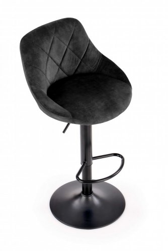 Barová židle FRIZZ - látka, ocel, černá