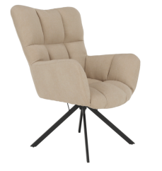 Designové otočné relaxační křeslo KOMODO — kov, béžová/ černá