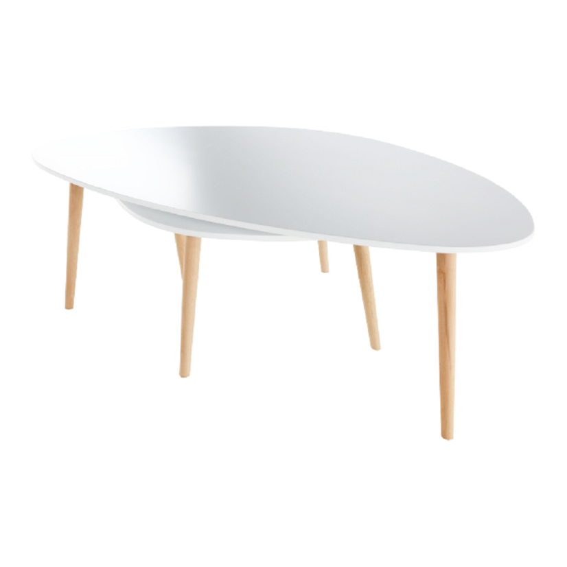 Set konferenčných stolíkov FOLKO — biela / buk