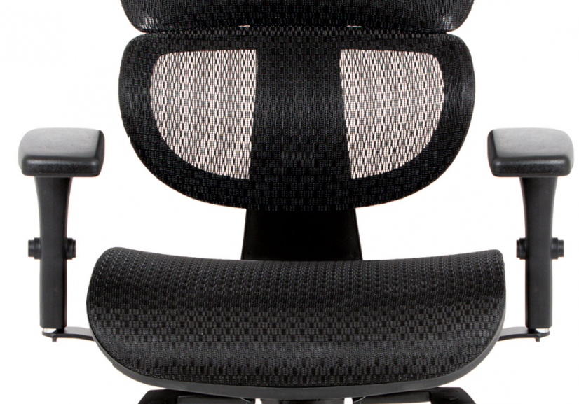 Kancelářská ergonomická židle NITE — s podhlavníkem a područkami, černá