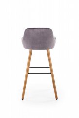 Barová židle BICKLE – masiv, kov, látka, tmavě šedá
