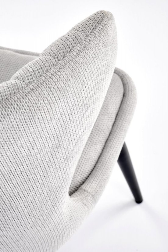 Jedálenská stolička MERMA — oceľ, látka, šedá