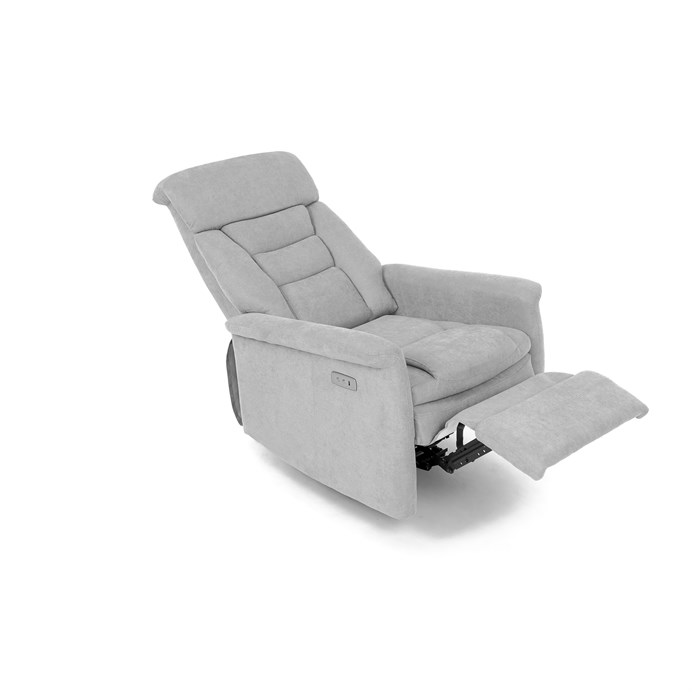 TV kreslo MAGNUM s elektrickým polohovaním — látka, sivá