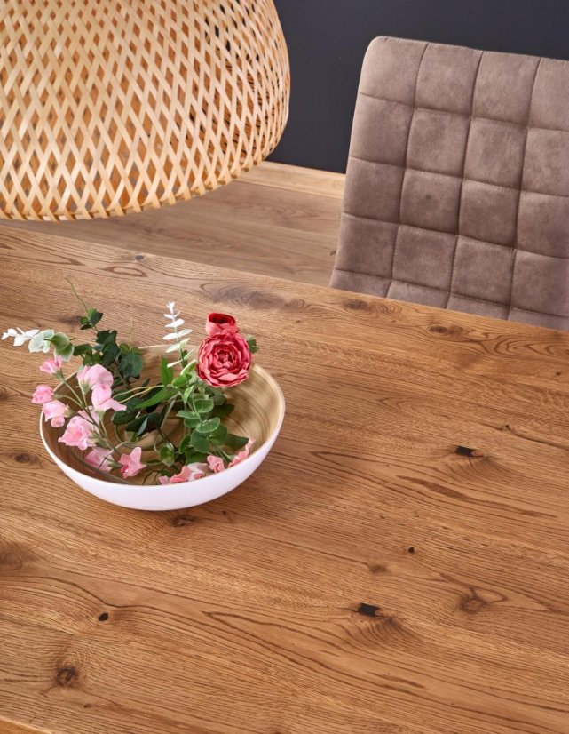 Jídelní rozkládací stůl XAVIER –? 160x90x76 (+90), dub, černý Halmar