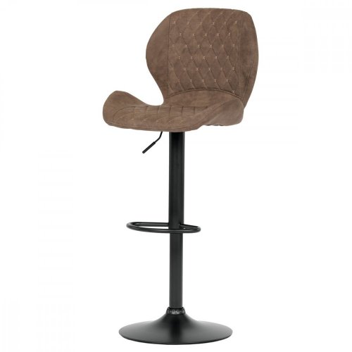 Barová stolička COWBOY — kov, látka, hnedá