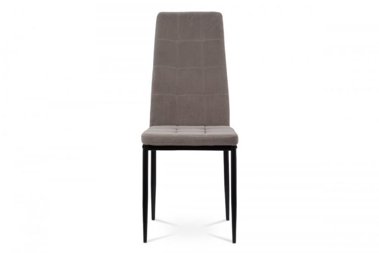 Jídelní židle Genoa — světle šedý samet, černý kov