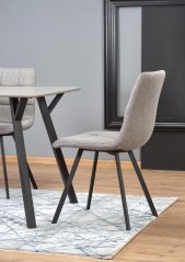 Jedálenská stolička DIMO - kov, látka, sivá