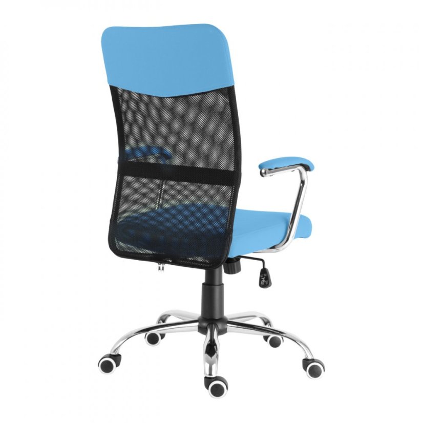 Dětská židle LUNA – látka, černo-světle modrá