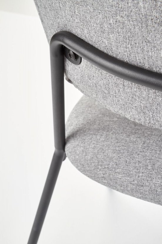 Jedálenské kresielko SUND — látka, sivá