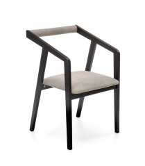 Jedálenské kresielko AZUL - masív buk, látka, čierna / šedá