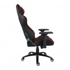 Herná stolička IRON — látka, čierna / červená, nosnosť 130 kg