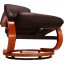 Relaxační polohovatelné křeslo s podnožkou RYAN — PU kůže, dřevo, tmavohnědá, nosnost 150 kg