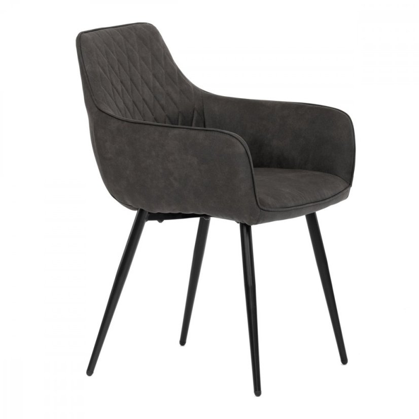 Jedálenské kreslo BRANDON — kov, látka, čierna