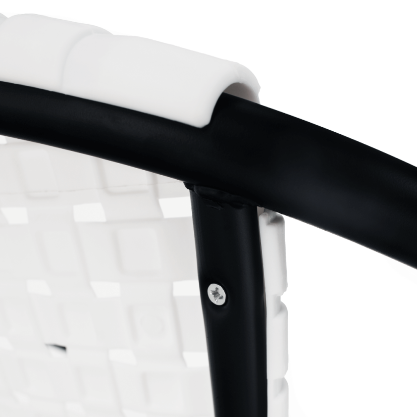 Zahradní židle BERGOLA — kov, plast, černá / bílá Kondela