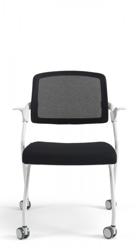 Konferenčná stolička na kolieskach Bestuhl U20 WHITE — viac farieb, stohovateľná - Farebné prevedenie U20 WHITE: Červená