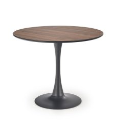 Jídelní kulatý stůl OLMO — průměr 90 cm, černá / zlatý dub Halmar
