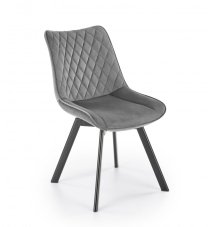 Jedálenská stolička MIRAK — kov, látka, sivá