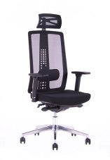 Kancelárska ergonomická stolička Sego SPIRIT — čierna, nosnosť 130 kg