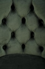 Barová židle VANITAS — ocel, látka, zelená Halmar