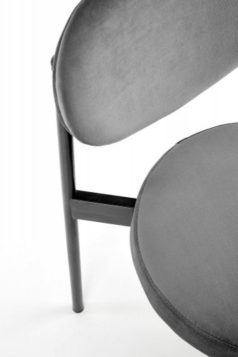 Jídelní židle EVONNE — kov, látka, šedá