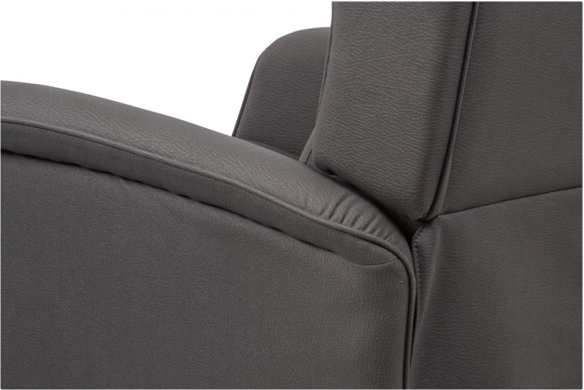 TV křeslo ušák MARLON s elektrickým polohováním — šedá látka, 2 motory, nosnost 140 kg Autronic