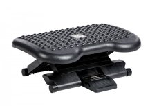 Plastová podložka pod nohy FOOTREST ADVANCED – černá, výškově i úhlově nastavitelná
