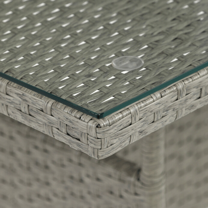 Zahradní sestava LUNGO – 100x60x69 cm z šedého polyratanu pro 5 osob, Autronic