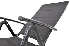 Polohovací zahradní křeslo FLUX – hliník, černá