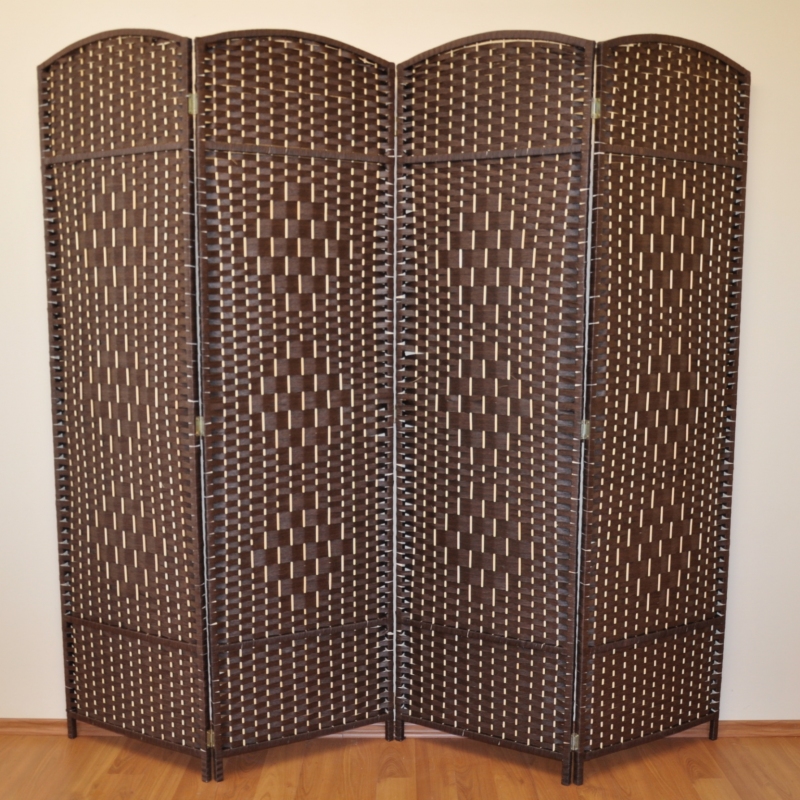 Paravan MANIRI II — dřevo, papír, tmavě hnědá